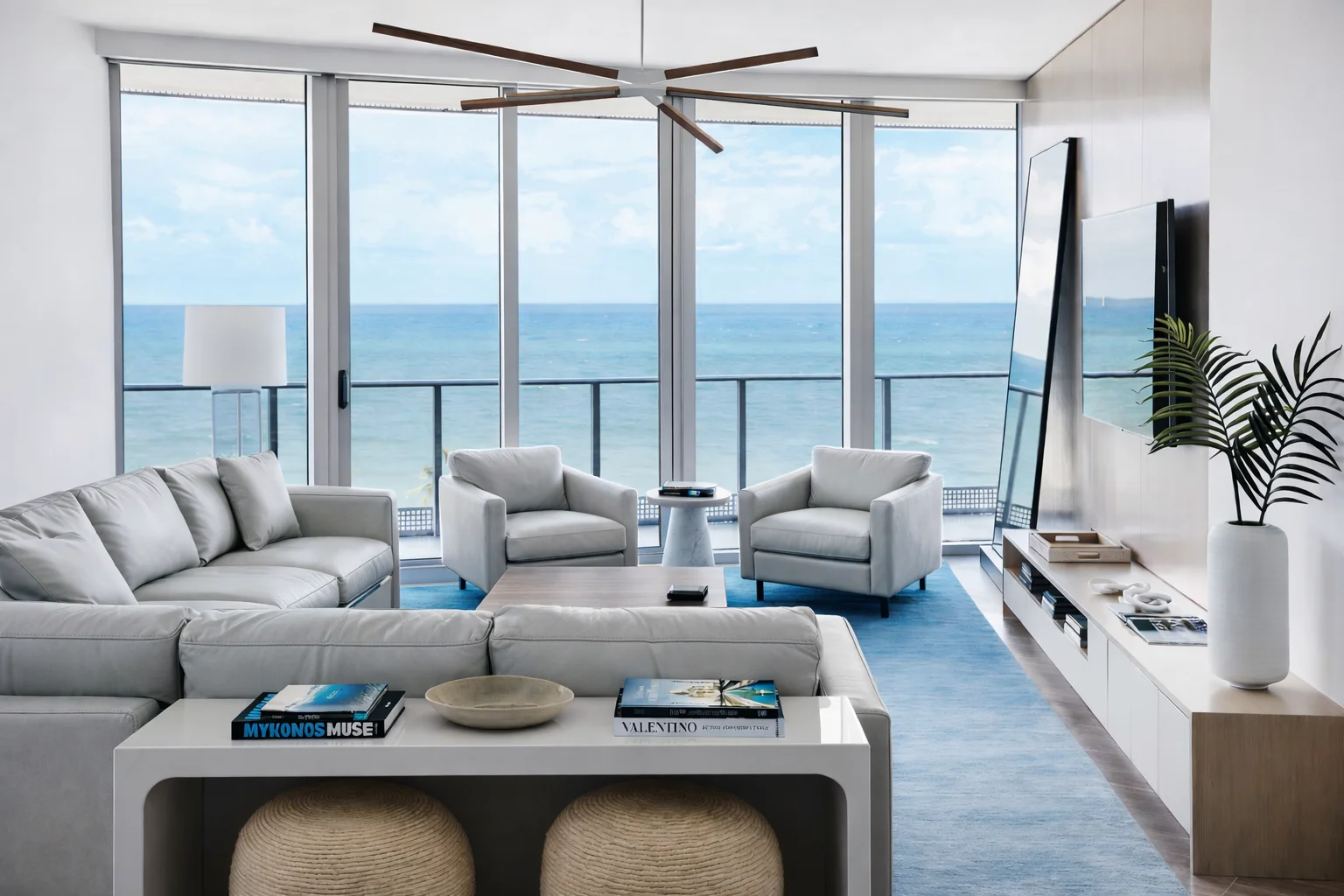 Luxury leather sofa cleaning in a residential living room